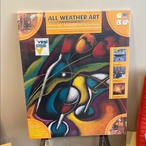 NEW KYLEX All Weather Art Canvas Wine Bottle, Flowers, Martini 24”x 20”